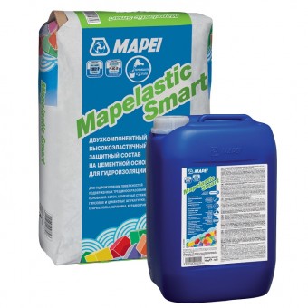 Гидроизоляция двухкомпонентная Mapei Mapelastic Smart (А+B) 30 кг