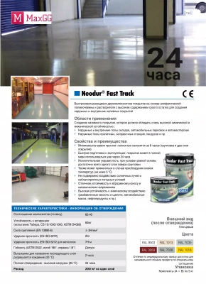 Фото Быстроотверждаемое покрытие для пола на основе полимочевины Неодур Фаст Трек (Neodur Fast Track), A+B, в магазине MaxGG.ru